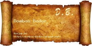 Dombos Bodor névjegykártya